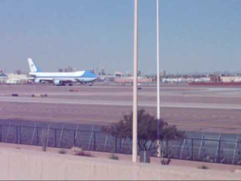 Air Force One leaving Phoenix Sky Harbor International Airport on February 18th, 2009.