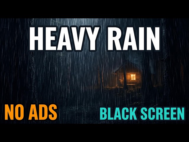 Rain Sounds for Sleeping 🌧️ NO ADS | Black Screen | Heavy Rain ASMR 12H