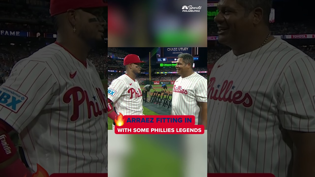 Luis Arráez sharing some time with a few Phillies legends 👀