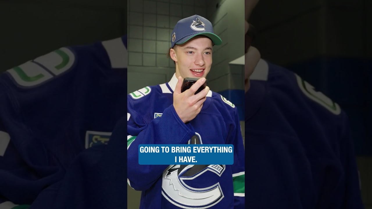 GM Ryan Johnson welcomes Caleb Malhotra to the Vancouver #Canucks