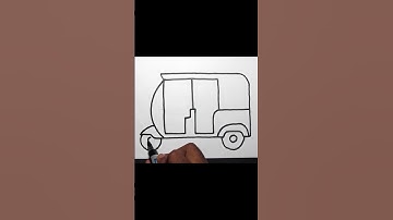 How to draw Cute Auto Rickshaw very easy - Easy drawing three wheeler step by step tutorial