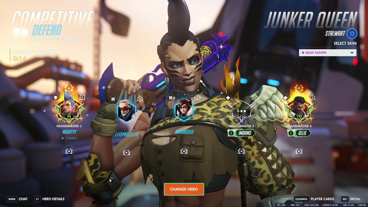 MOST DMG DONE! RANK 1 JUNKER QUEEN ! Mightyy - Season 1 Overwatch Gameplay