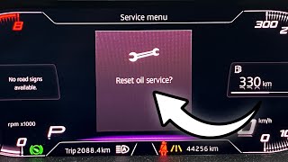 Reset oil and service reminder in Seat Ateca via hidden menu