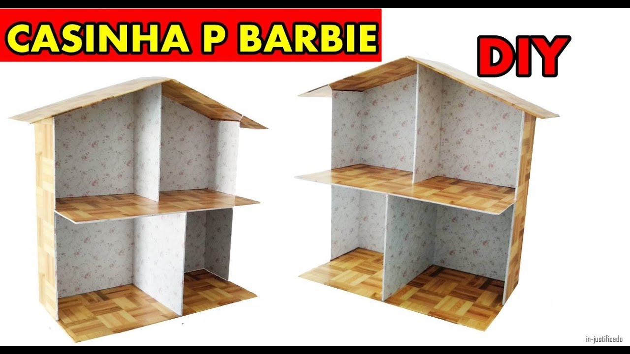 como fazer CASINHA para Bonecas BARBIE de PAPELÃO (FÁCIL ) 