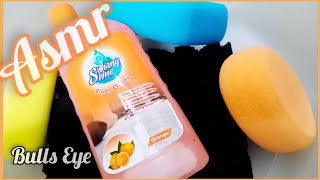 (Bulls Eye) Asmr Sponge Squeezing (Orange) Floor Cleaner | Sponge Rinsing Asmr Sleep Most Satisfying