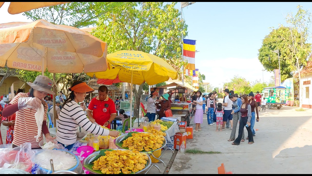 Happy Khmer New Year 2026! Sangkran Wat Svay Andet, Kandal Province, Cambodia, Best Street Food Tour