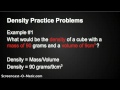 Density Practice Problems Quiz