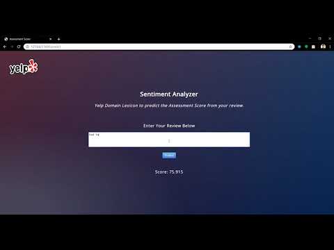 Yelp Reviews - Sentiment Analysis Using Flask