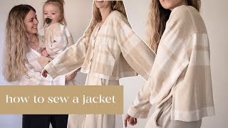 Billie Jacket Pattern + Sewing Tutorial | How To Sew A Blanket Shacket | Women + Mini Sizes