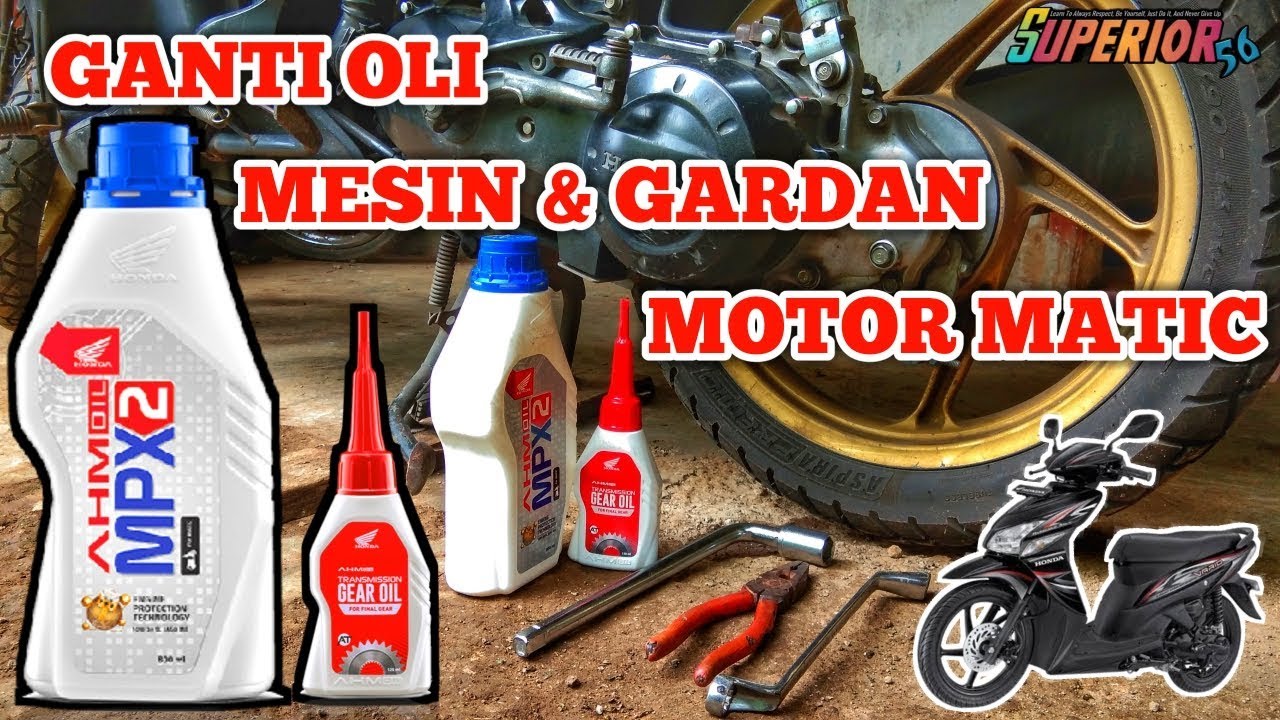 Mengganti oli  mesin oli  gardan motor  matic  honda vario 