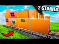 Working 2 Story BOX FORT TRAIN! Escaping Bandits in Our Cardboard Train (24 Hour Challenge)
