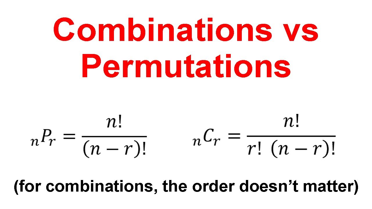 Combinations vs Permutations (with Practice Problems) - YouTube