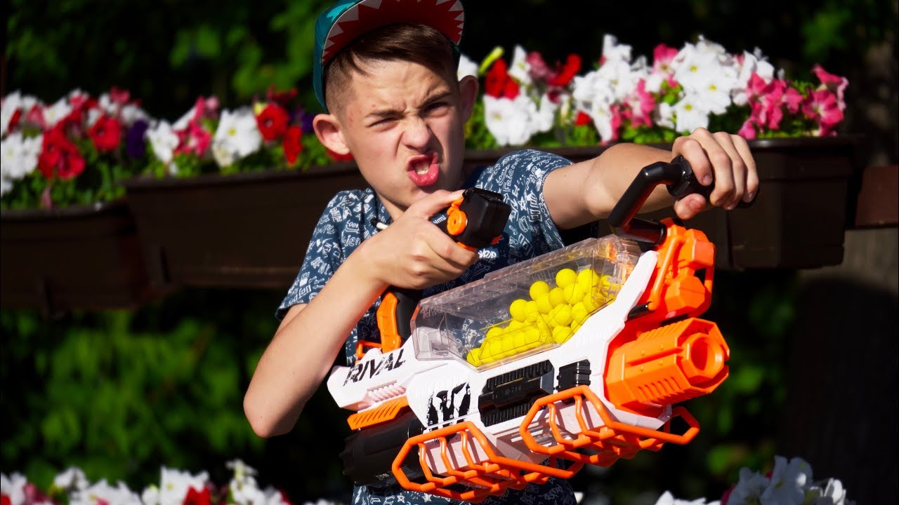Очень БОЛЬШОЙ пулемёт! Nerf rival prometheus // нёрф РАЙВАЛ прометей //  Дизмон