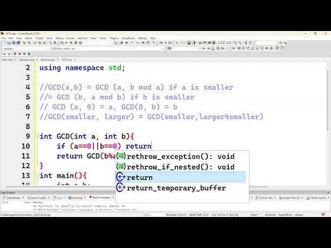 Recursive function to find GCD
