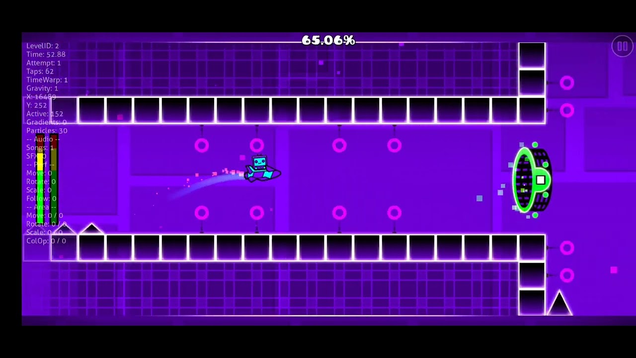 Beating back on track in geometry dash - YouTube