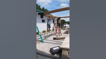 Building a Toja grid pergola #pergola #hardscape #landscape #construction #outdoors #diy #work