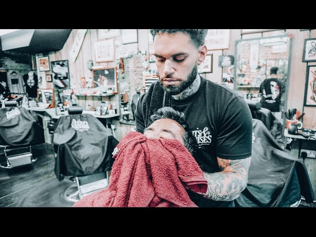 The Perfect Barber Shave (ASMR Edition - 30 minutes - No Talking - Nomad Barber) class=