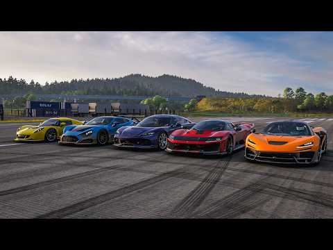 Forza Horizon 6 Drag Race: McLaren W1 vs Ferrari F80 vs Koenigsegg Gemera vs Zenvo TSR-S vs Venom GT