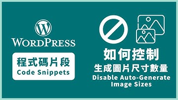 如何控制 WordPress 生成圖片數量？ | Code Snippets Disable Auto generated Image Sizes #wordpress教學  #woocommerce
