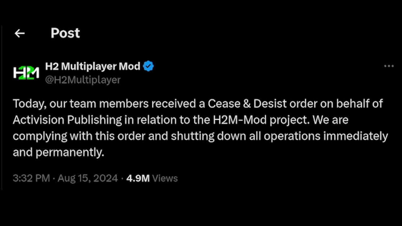 Activision Cease And Desisted The MW2 Remastered Mod... - YouTube