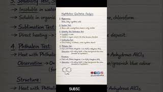 Naphthalene Qualitative Analysis 🔬 | Sublimation Test | Organic Practical #ytshortsindia