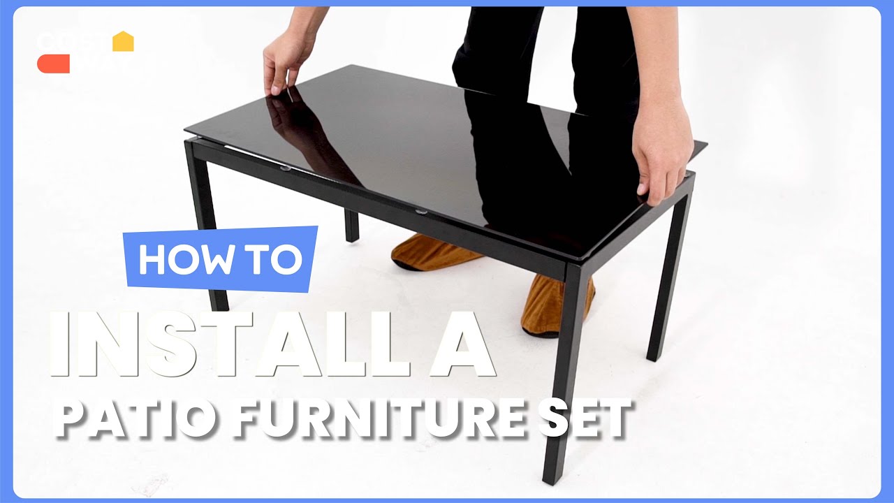 How to Install the 4 Pieces Patio Furniture Set with Glass Coffee Table ...