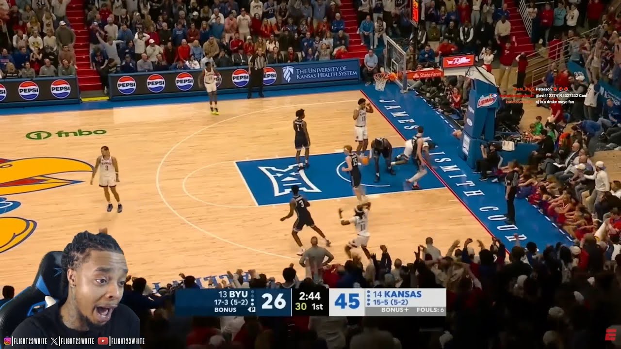 FlightReacts To #13 BYU vs. #14 Kansas | Full Game Highlights | College Basketball