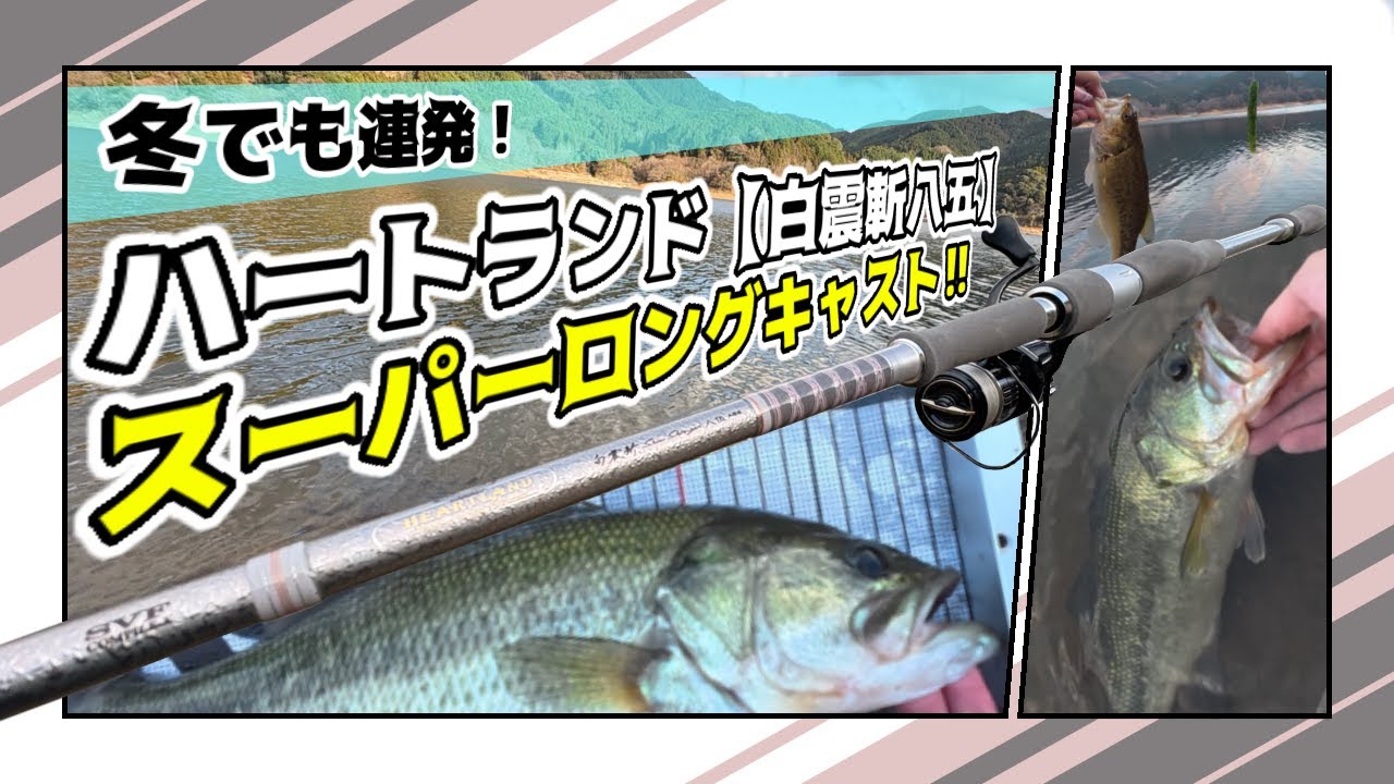 【バス釣り】冬でも連発！ハートランド【白震斬八五】スーパーロングキャストゲーム！