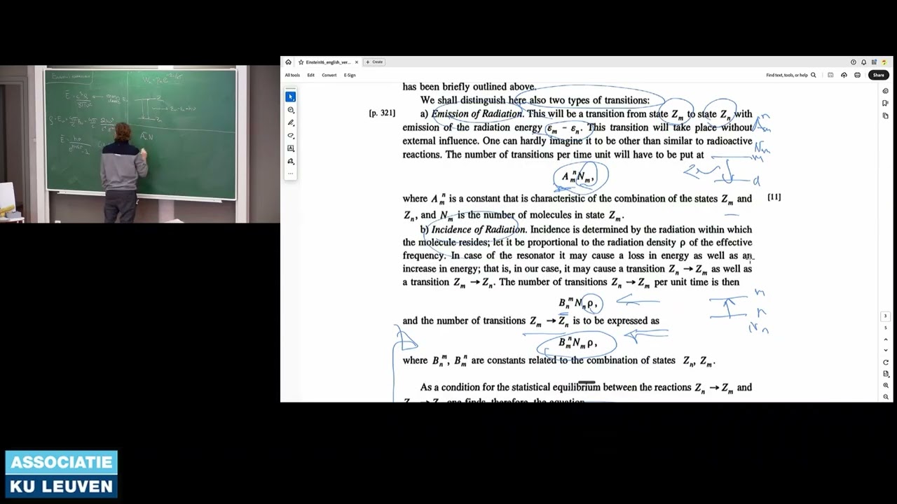 Radiative Processes in Astronomy: L14b - Einsteins atomic coefficients via his original paper