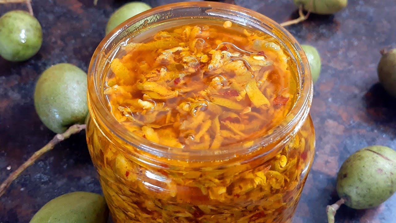 রান্নার ঝামেলা ছাড়া জলপাইয়ের কুচি আচার সংরক্ষণJolpai Kuchi Achar