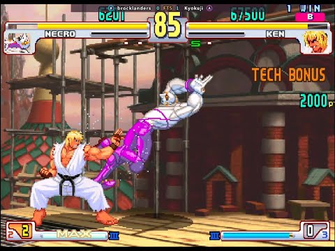 MutantXP (Ken/Necro) VS Kyokuji (Ken) [Street Fighter 3: 3rd Strike] Fightcade Ranked, Mar, 2021