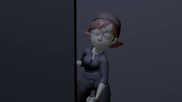 Level 3 - Scared Character Peering around a corner