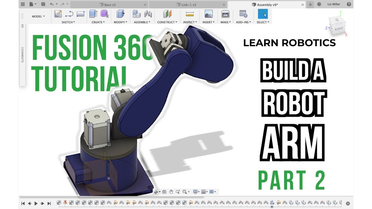 Kort levetid Ti eksperimentel Fusion 360 Tutorial: Build a Robot Arm (Part 1) - YouTube