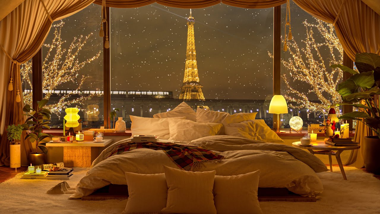 A Cozy Night in Paris with Relaxing Piano Jazz Music for Study and Chill