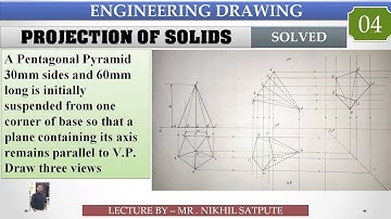 Engineering Drawing | Projection of Solids Problem 04 | Learn with Nikhil