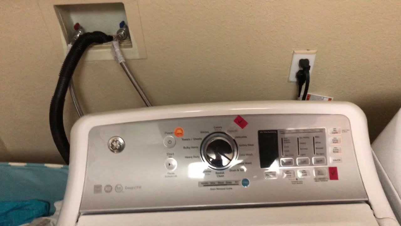 GE high efficiency washer not draining - YouTube