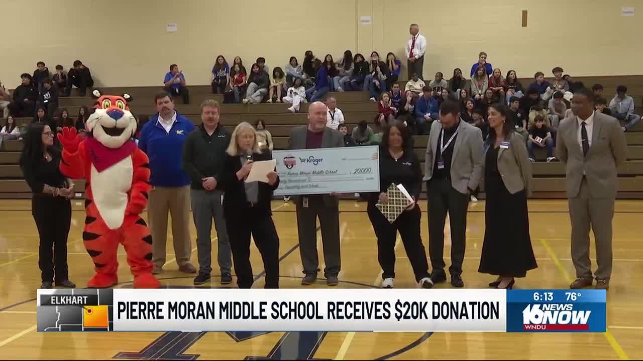 Pierre Moran Middle School receives 20,000 donation from Tony the