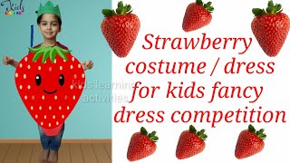 strawberry dress | make strawberry costume at home for kids  | waste material costume fancydress