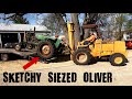 Moving an Oliver Tractor with Seized Rear Wheels - Will it Run?