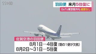 全日空 8月の羽田便は2日より1日5往復 1日のみ4往復と発表 佐賀県 佐賀のニュース 天気 サガテレビ 全日空 8月の羽田便は2日より1日5往復 1日のみ4往復と発表 佐賀県 佐賀のニュース 天気 サガテレビ