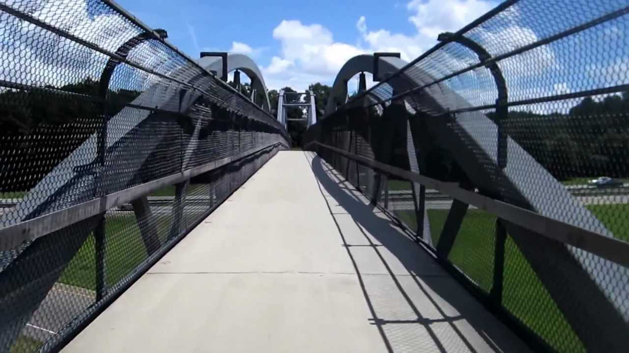 Mountain Biking Reedy Creek Trail Raleigh NC Pedestrian bridge to