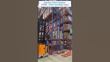 3-way electric pallet stacker only need very narrow aisle when working in the warehouse