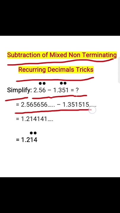 𝐌𝐢𝐱𝐞𝐝 𝐍𝐨𝐧 𝐓𝐞𝐫𝐦𝐢𝐧𝐚𝐭𝐢𝐧𝐠 𝐑𝐞𝐜𝐮𝐫𝐫𝐢𝐧𝐠 𝐃𝐞𝐜𝐢𝐦𝐚𝐥𝐬 𝐒𝐮𝐛𝐭𝐫𝐚𝐜𝐭𝐢𝐨𝐧 𝐓𝐫𝐢𝐜𝐤𝐬 | 𝐁𝐚𝐬𝐢𝐜 ...