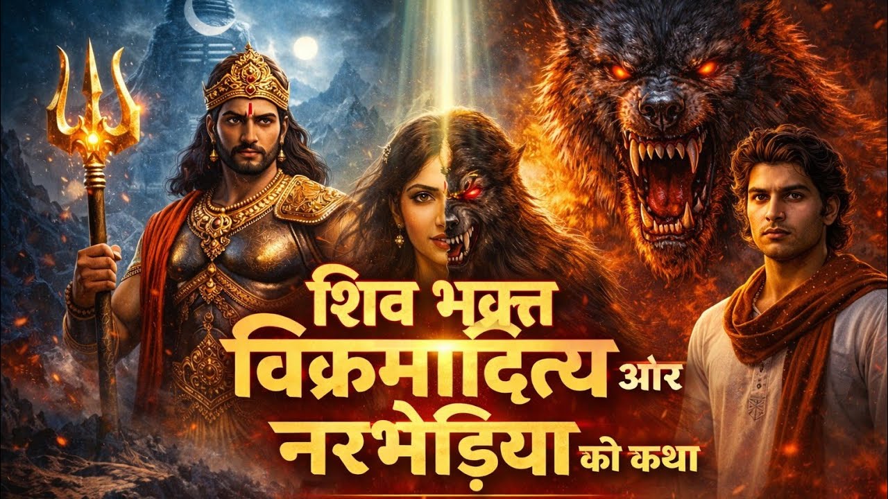 शिव भक्त विक्रमादित्य और नरभेढीया की कथा | भोलेनाथ की कथा| ‍ Jay Bholenath #vayral #KAHANI PATH