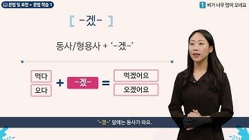 세종학당 한국어 초급2 1과 비가 너무 많이 오네요_문법학습(-겠-)