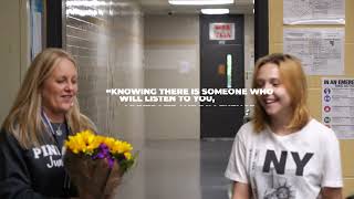 Pine Tree Junior High Beacon Winner Betty Charlson honored by Julie Allison