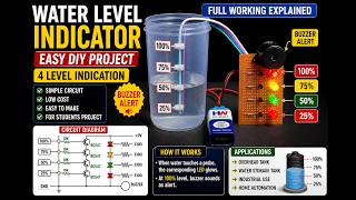 Water Level Indicator 💧 | Simple Electronics Project | Buzzer Alert System ⚡
