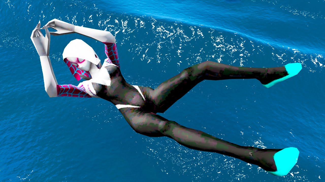 GTA 5 Crazy Stunt Water Ragdolls Spider-Gwen #3 (Euphoria/Physics)