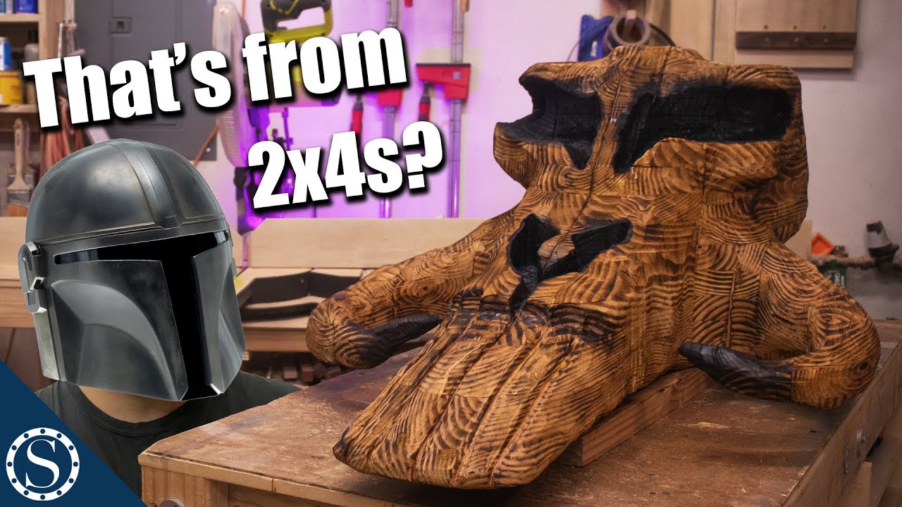 Making a Giant Mythosaur Skull out of 2x4s | Power Carving from The Mandalorian