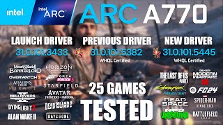 ARC A770 16GB Launch Driver VS Previous Driver VS New Driver | R9-7950X3D | 1080p - 25 Games Tested